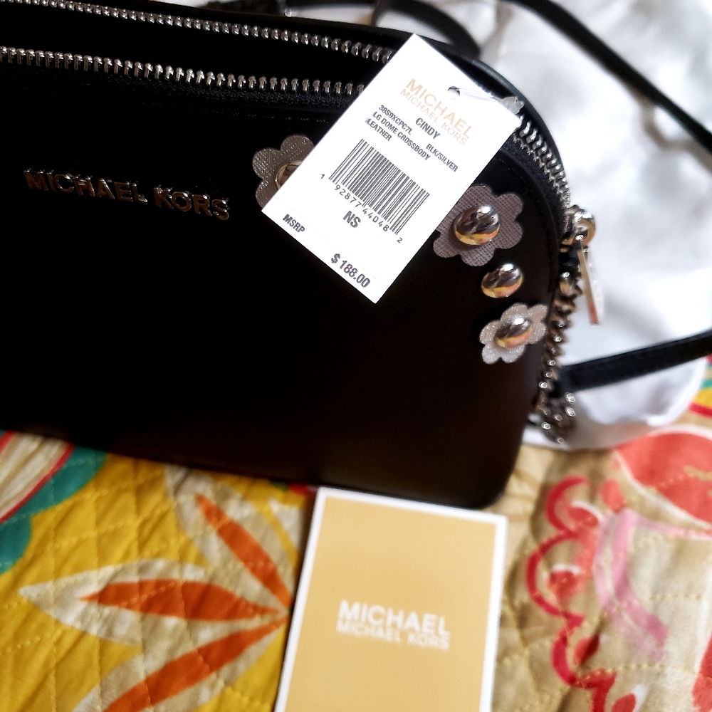 MICHAEL KORS BLACK DRESSY CROSSBODY - Picture 2 of 4